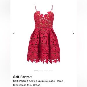 Pink, Azalea guipure-lace flared minidress, UK 4, US 0